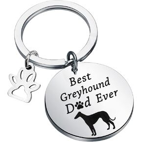 BNQL Best Greyhound Dad Ever Keychain Greyhound Dad Gifts Greyhound Lover Gifts for Greyhound Owner