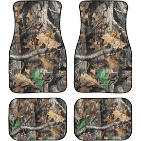 Mushroom Car Floor Mats Full Set of 4,Vintage Woodland Nature Mushroom Forest Plants Botanical Texture on Black Universal Front Rear Floor Mats for Cars Auto Car Decor Accessories for Trucks