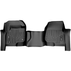 SMARTLINER Floor Mats 1st Row Liner One Piece Black for Bench Seat 2017-2022 F-250/F-350/F-450 Super Duty Crew Cab/SuperCab