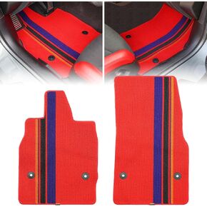 Red Floor Mats Protectors Floor Liners Compatible with for Chevy Corvette C8 Coupe 2020-2024 Accessories All Weather Anti-Scratch Wear-Resistant Floor Protection Carpet Foot Pad