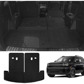 Cargo Mat Compatible with 2024 2025 Hyundai Santa FE Backrest Mat TPE Trunk Mat Cargo Liner for 2024 Hyundai Santa FE Accessories(Trunk Mat with Backrest Mat)