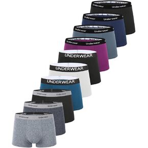 SOLY HUX Men's Boxer Briefs 10 Piece Letter Print Soft Comfortable Underwear