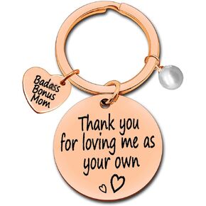 Stepmom Keychain Stepmother Gift Appreciation Gift for Step Mother Bonus Mom Jewelry Mother in Law Christmas Mothers Day Gift