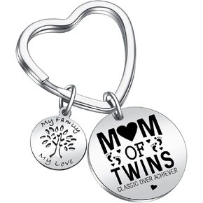 Twin Boy Mom Gifts Pregnancy Announcement Gift For Twin Mama Keychain Pregnant Friend Gift