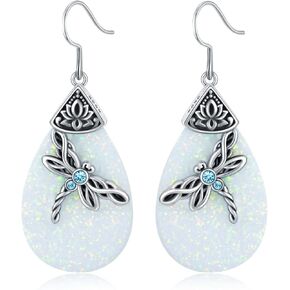 AOBOCO Sterling Silver Celtic Dragonfly Dangle Drop Earrings, Celtic Jewelry Birthday Gifts for Women Her Wife Mom in Kuwait