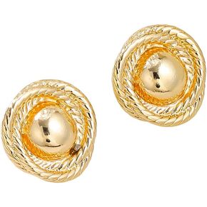 Elegant Large Chunky Gold Earrings for Women - Round Rope Disc Stud Earrings - Statement Vintage Design - Trendy, Lightweight, and Hypoallergenic Jewelry - Perfect for Parties and Everyday Wear