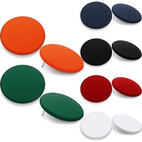 Junkin 6 Pairs Big Stud Earrings Gifts for Valentines Women Button Earrings Acrylic Earrings Circle Disc Earrings(Black,Red,Green,White,Orange,Dark Blue)