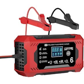 Battery Charger, Automatic Smart Battery Trickle Charger (Red)