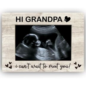 Grandpa, I Can't Wait to Meet You Baby Sonogram Picture Frame, Baby Ultrasound Photo Frame Gifts for New Grandpa, Gifts from Grandkids, 4x6 inch Photo