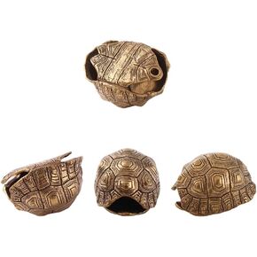 Ximimark 4pcs Rich Brass Turtle Bell Keychain Pendant for Men - Unique Keyrings & Keychains with Creative Design, Box Bag Packaging, and Stylish Accessory for Everyday Carry