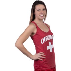Lifeguard | Red Women's Lifeguarding Uniform Racerback Sport Tank Top Cute Girly Shirt