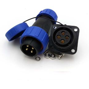 SP21 7 pin Waterproof Connector, IP67 Power Connector for AC DC Signal LED Heavy Industrial Device Electrical Plug Sockets (Plug Female, Socket Male, 7 pin)
