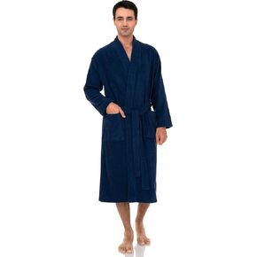 TowelSelections Mens Robe, 100% Cotton Terry Cloth Bathrobe, Spa Bath Robes for Men Large/X-Large Dusty Olive