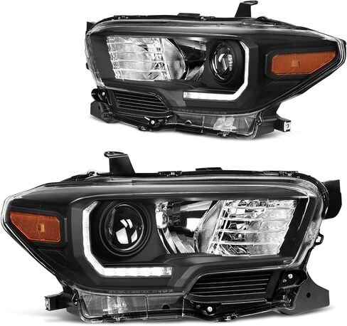 DWVO Headlights Assembly Compatible with 2012 2013 2014 2015 Tacoma 12-15 Tacoma Pickup Headlamp Pair Replacement Black Housing Amber Reflector Driver and Passenger Side in Saudi Arabia
