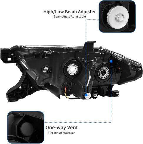 DWVO Headlights Assembly Compatible with 2012 2013 2014 2015 Tacoma 12-15 Tacoma Pickup Headlamp Pair Replacement Black Housing Amber Reflector Driver and Passenger Side in Saudi Arabia
