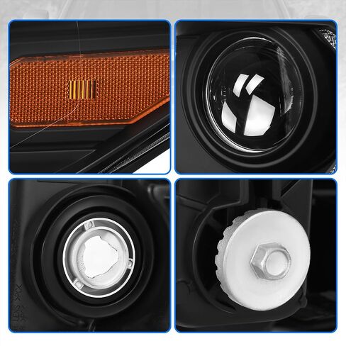 DWVO Headlights Assembly Compatible with 2012 2013 2014 2015 Tacoma 12-15 Tacoma Pickup Headlamp Pair Replacement Black Housing Amber Reflector Driver and Passenger Side in Saudi Arabia