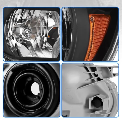 DWVO Headlights Assembly Compatible with 2012 2013 2014 2015 Tacoma 12-15 Tacoma Pickup Headlamp Pair Replacement Black Housing Amber Reflector Driver and Passenger Side in Saudi Arabia