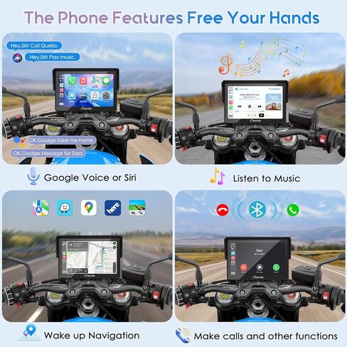 Carpuride W702B PRO Motorcycle Carplay Screen for BMW R1200GS R1250GS S1000XR Motorcycle, 7 inch Waterproof Touchscreen, Portable Carplay/Android Auto GPS Navigation for Motorbike, Dual Bluetooth in Kuwait