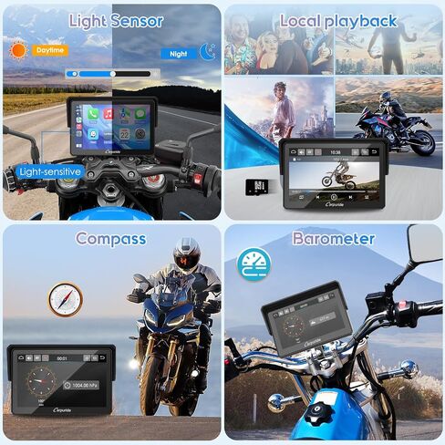 Carpuride W702B PRO Motorcycle Carplay Screen for BMW R1200GS R1250GS S1000XR Motorcycle, 7 inch Waterproof Touchscreen, Portable Carplay/Android Auto GPS Navigation for Motorbike, Dual Bluetooth in Kuwait