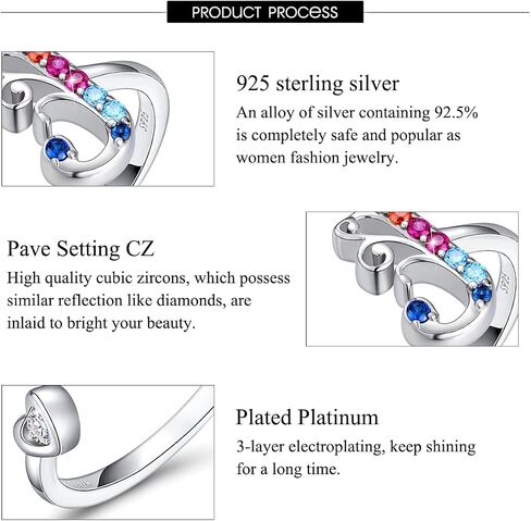 FOREVER QUEEN Adjustable Initial Ring,925 Sterling Silver Statement Rings with Colorful Stone, Personalized Letter Stacking Ring Alphabet A to Z for Women in Saudi Arabia