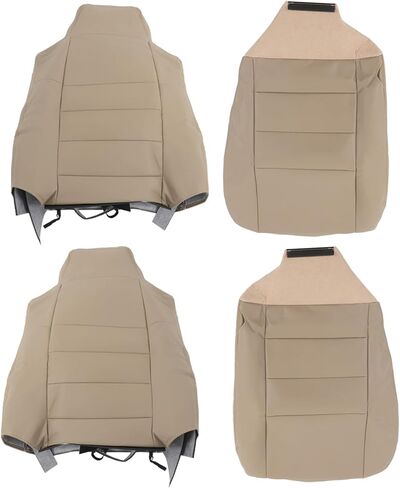 labwork Front Driver and Passenger Side Bottom and Top Lean Back Tan Artificial Leather Seat Cover Replacement for 2002-2007 F250 F350 F450 F550 Super Duty Lariat in Saudi Arabia