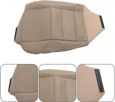 labwork Front Driver and Passenger Side Bottom and Top Lean Back Tan Artificial Leather Seat Cover Replacement for 2002-2007 F250 F350 F450 F550 Super Duty Lariat in Saudi Arabia