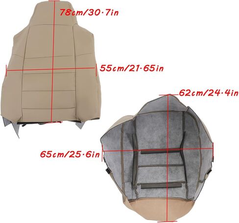 labwork Front Driver and Passenger Side Bottom and Top Lean Back Tan Artificial Leather Seat Cover Replacement for 2002-2007 F250 F350 F450 F550 Super Duty Lariat in Saudi Arabia