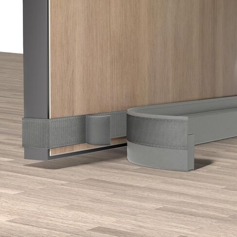 Upgraded Door Draft Stopper for Bottom of Door, Under Door Gap Filler Hook & Loop Strip Easy to Install Stripping Door Seal, Light and Dust Blocking for Front Door, Bedroom, Up to 36inch White in Saudi Arabia