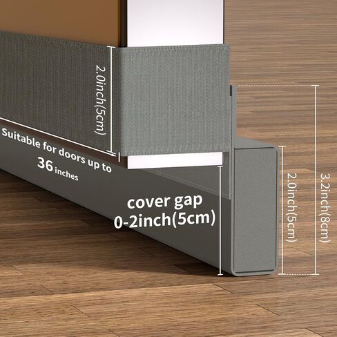 Upgraded Door Draft Stopper for Bottom of Door, Under Door Gap Filler Hook & Loop Strip Easy to Install Stripping Door Seal, Light and Dust Blocking for Front Door, Bedroom, Up to 36inch White in Saudi Arabia