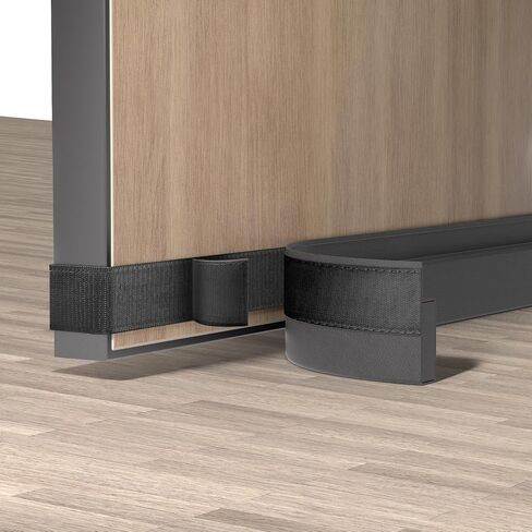 Upgraded Door Draft Stopper for Bottom of Door, Under Door Gap Filler Hook & Loop Strip Easy to Install Stripping Door Seal, Light and Dust Blocking for Front Door, Bedroom, Up to 36inch White in Saudi Arabia