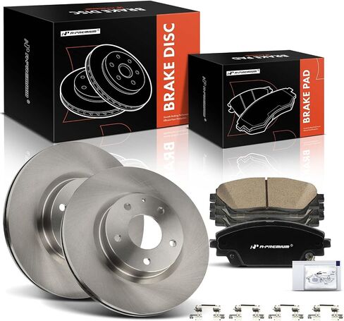A-Premium 11.01 inch (279.8mm) Front Vented Disc Brake Rotors + Ceramic Pads Kit Compatible with Select Mazda Models - 3 2014-2018, CX-3 CX3 2016-2020, 6-PC Set in Saudi Arabia