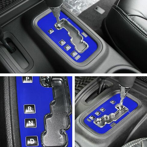 Compatible with Center Console Gear Shift Panel Trim Cover Protection Frame Sticker Interior Accessories Decoration for Jeep Wrangler/Wrangler Unlimited JK JKU 2011-2017(Blue) in Saudi Arabia