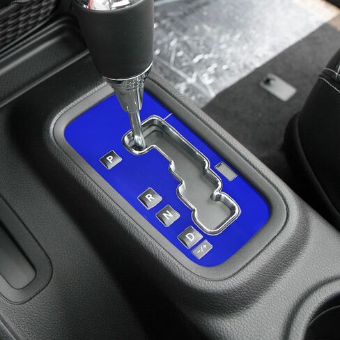 Compatible with Center Console Gear Shift Panel Trim Cover Protection Frame Sticker Interior Accessories Decoration for Jeep Wrangler/Wrangler Unlimited JK JKU 2011-2017(Blue) in Saudi Arabia
