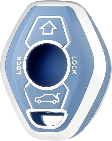 for BMW Key Fob Cover, Soft TPU Protection Key Fob Case Compatible with BMW 3 5 7 Series M3 M5 M6 X3 X5 Z3 Z4 Z8 LX8FZV Smart Car Key Accessories (Silver Purple) in Kuwait