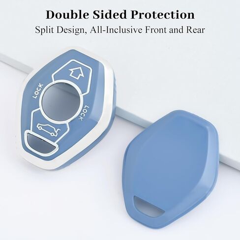 for BMW Key Fob Cover, Soft TPU Protection Key Fob Case Compatible with BMW 3 5 7 Series M3 M5 M6 X3 X5 Z3 Z4 Z8 LX8FZV Smart Car Key Accessories (Silver Purple) in Kuwait