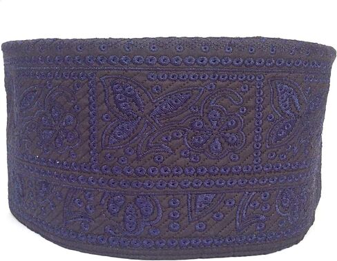 Kufi Men's Unisex Skull Cap Broad Strap Solid Hat with Hand Embroidery Kufi Caps Knitted Beanie Summer Headwear Long Hats in Kuwait