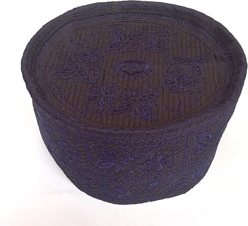 Kufi Men's Unisex Skull Cap Broad Strap Solid Hat with Hand Embroidery Kufi Caps Knitted Beanie Summer Headwear Long Hats in Kuwait