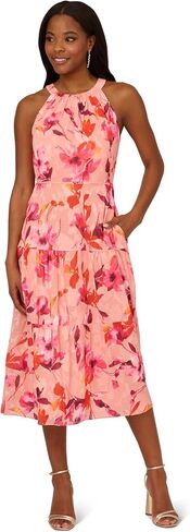 Adrianna Papell Women's Shirred Tiered Halter Dress in Kuwait