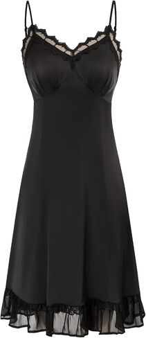 Belle Poque Womens full Slip Dresses Satin Chemise Nightgown Adjustable Spaghetti Strap Slip Dress in Saudi Arabia