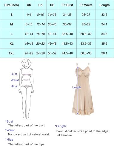Belle Poque Womens full Slip Dresses Satin Chemise Nightgown Adjustable Spaghetti Strap Slip Dress in Saudi Arabia