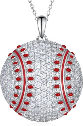 Volleyball/Baseball/Softball/Basketball/Soccer Necklace S925 Sterling Siver Ball Gifts for Women Ball Jewerly Gift for Women in Saudi Arabia