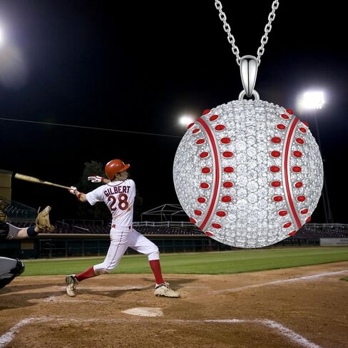 Volleyball/Baseball/Softball/Basketball/Soccer Necklace S925 Sterling Siver Ball Gifts for Women Ball Jewerly Gift for Women in Saudi Arabia