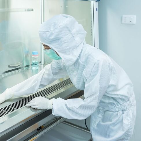 معطف مختبر MECCANIXITY مضاد للكهرباء الساكنة، قطعة واحدة من القماش مع أساور مرنة مع قبعة وغطاء للرأس، ملابس موحدة للرجال والنساء in Saudi Arabia