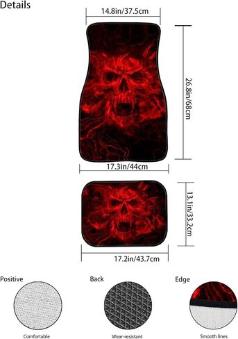 Mushroom Car Floor Mats Full Set of 4,Vintage Woodland Nature Mushroom Forest Plants Botanical Texture on Black Universal Front Rear Floor Mats for Cars Auto Car Decor Accessories for Trucks in Saudi Arabia