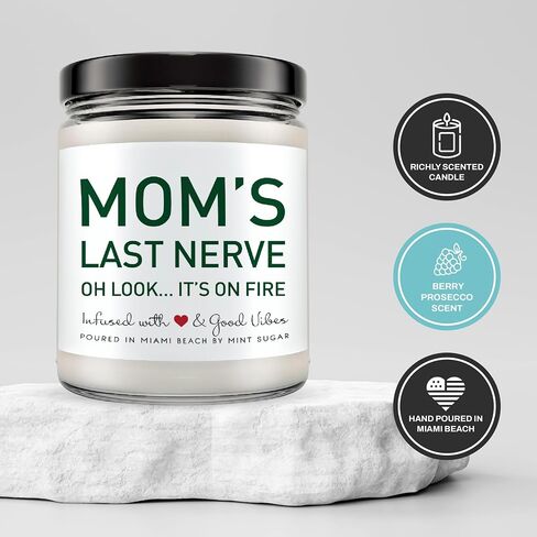 Moms Last Nerve Candle - Mom Christmas Gifts - Gifts for Mother - Mom Gift Funny - Mothers Day Gift for Mom - Mother's Day Gift Ideas - Birthday Gift for Mom in Saudi Arabia