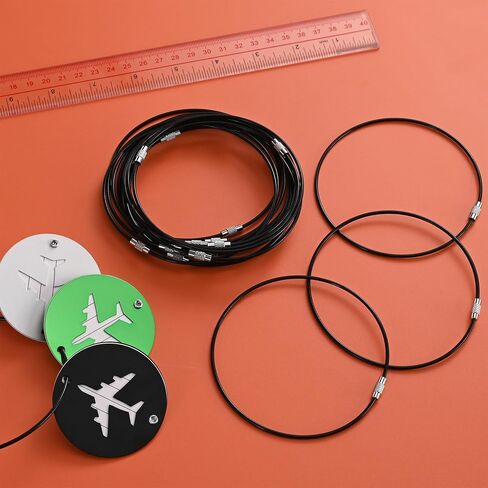 11.8 inches Steel Wire Keychain Cable,Large Plastic Coated Key Ring Loop,Luggage Tags Loops,2mm Twist Barrel,Black in Kuwait