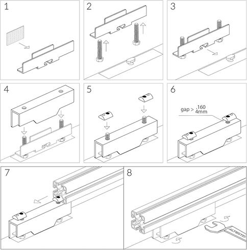محول/حامل حامل السقف رام بروماستر - مجموعة من 4 دعامات تثبيت عالمية in Kuwait