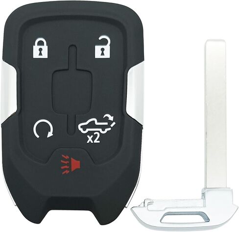 حافظة مفتاح ذكي Fob مناسبة لـ 2022 2021 2020 2019 Chevy Silverado وGMC Sierra 1500 2500HD 3500HD استبدال غلاف مفتاح التحكم عن بعد للدخول بدون مفتاح (5 أزرار - أ) in Kuwait