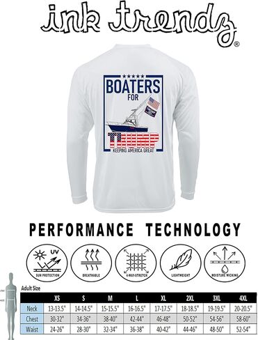 تي شيرت Ink Trendz® Boaters for Trump Keeping America Great 45 MAGA Dri-fit UPF 50 Performance (GD-2) in Kuwait