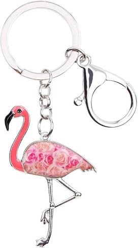 Enamel Alloy Cute Flamingo Keychain Bird Flamingo Gifts for Women Girls Car Key Chain Purse Charms Backpack Accessories in Saudi Arabia